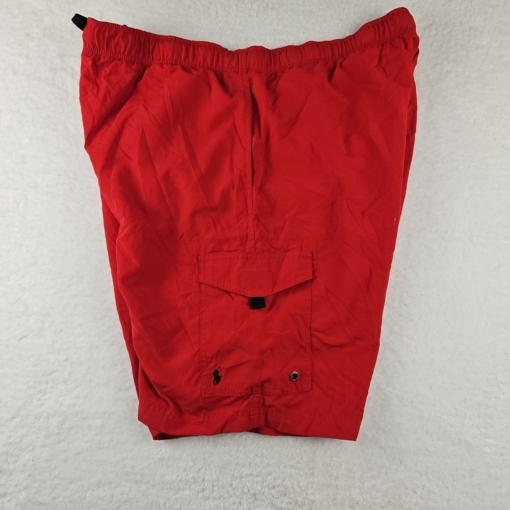 Polo Ralph Lauren Swim Trunks 2XL Red Lined Pony Men Board Shorts Bathing Suit - Picture 9 of 12